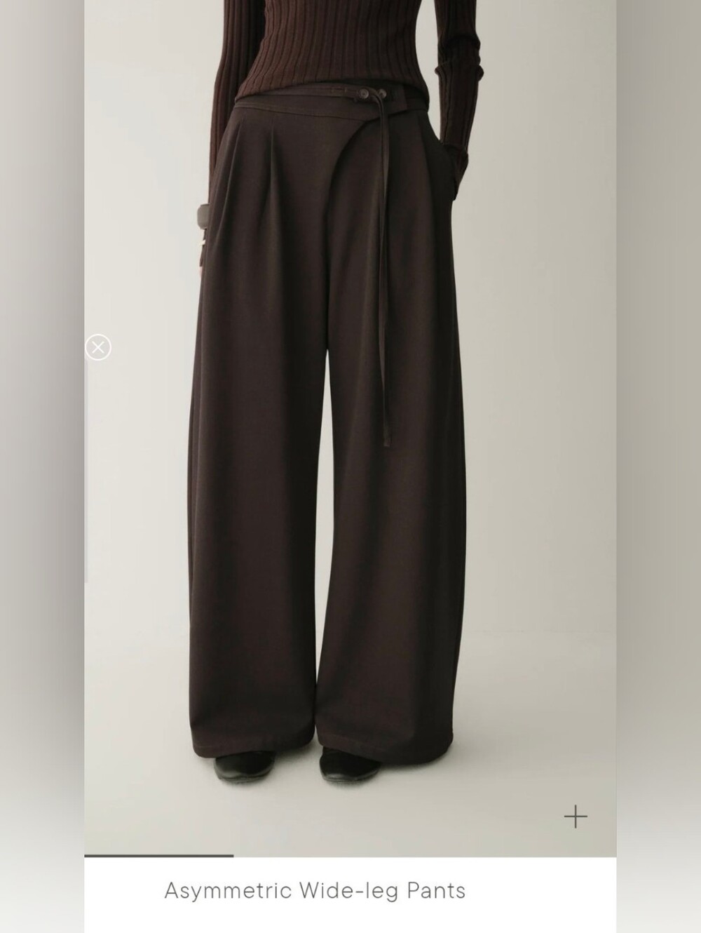 INSIS Femme Asymmetric Wide-Leg Pants Size 8 Raw Umber (deep brown) - Picture 2 of 6